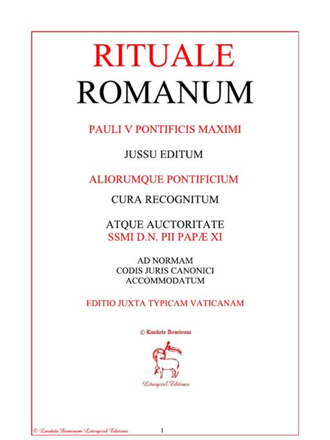 (si fuerit clericus V. . Rituale romanum latinenglish pdf